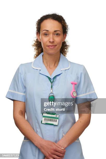 uk nurse portrait - outlinable stock pictures, royalty-free photos & images