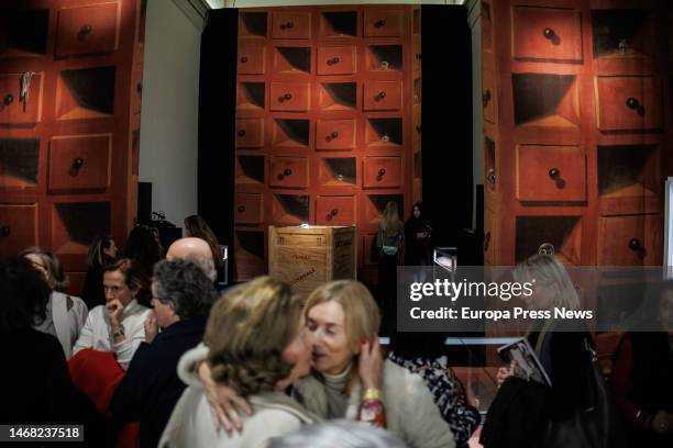 Several people in the space 'The biggest Dali and the smallest Dali', during the presentation of the sixth edition of the Salon d'Art Moderne , at...