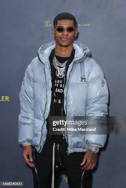 Marcus Rashford attends the Moncler Genius presentation during London Fashion Week February 2023 on February 20, 2023 in London, England.