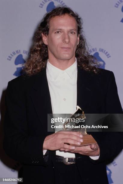 Michael Bolton during The 32nd Annual Grammy Awards at Shrine Auditorium in Los Angeles, California, United States, 21st February 1990.