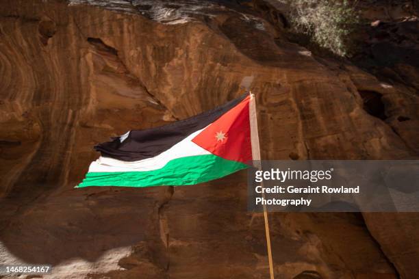 jordan travel photography - jordanian flag stock pictures, royalty-free photos & images