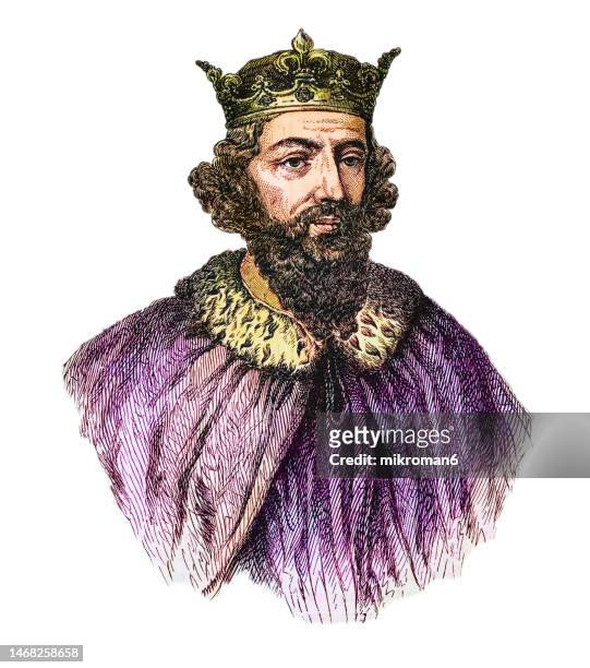 portrait of king alfred the great ( king of the west saxons and  anglo-saxons) - prince alfred of great britain fotografías e imágenes de stock