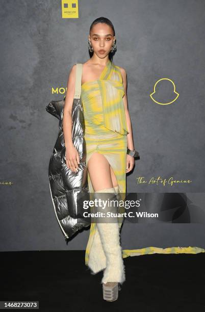 Twigs attends the Moncler Genius presentation during London Fashion Week February 2023 on February 20, 2023 in London, England.