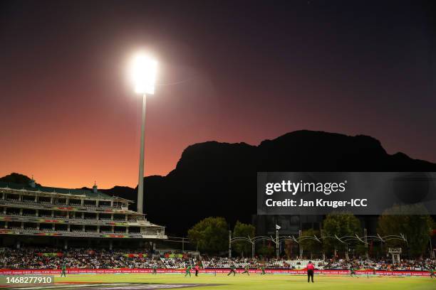 General view of play during the ICC Women's T20 World Cup group A match between South Africa and Bangladesh at Newlands Stadium on February 21, 2023...