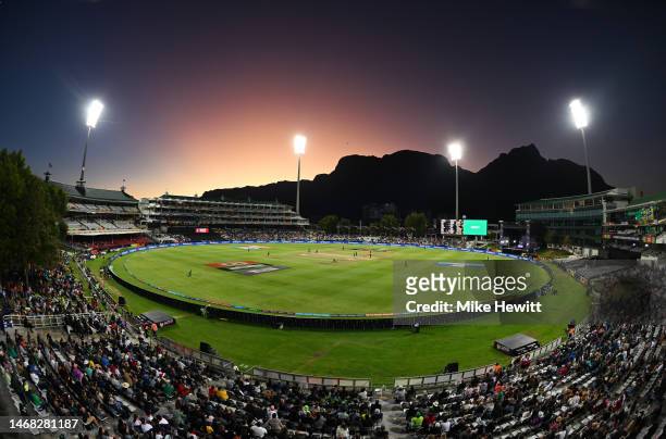General view of play during the ICC Women's T20 World Cup group A match between South Africa and Bangladesh at Newlands Stadium on February 21, 2023...