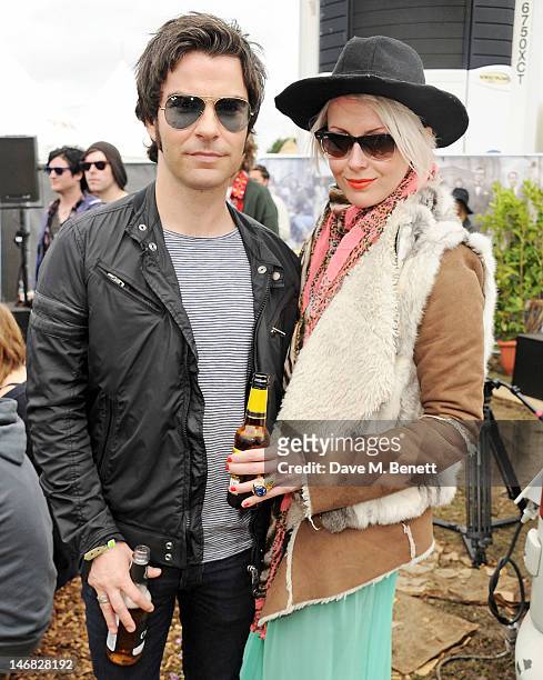 Kelly Jones and Jakki Healy attend the Ray-Ban Rooms during day two of the Isle of Wight Festival at Seaclose Park on June 23, 2012 in Newport, Isle...