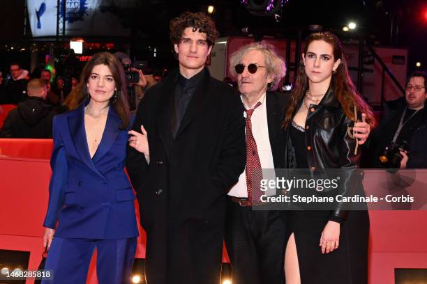 Esther Garrel, Louis Garrel, Philippe Garrel and Lena Garrel atttend the "Le grand chariot" premiere during the 73rd Berlinale International Film...