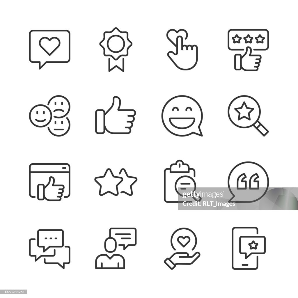 Feedback & Testimonial Icons — Monoline Serie