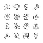 Ideas & Inspiration Icons — Monoline Series