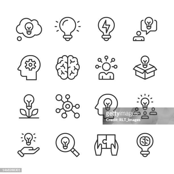 ideas & inspiration icons — monoline series - enterprise stock illustrations