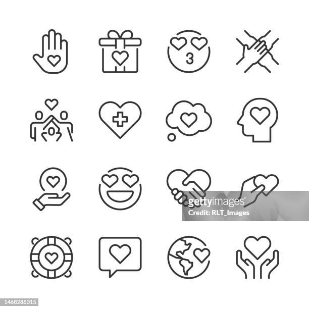 love & care icons — monoline series - encouragement icon stock illustrations