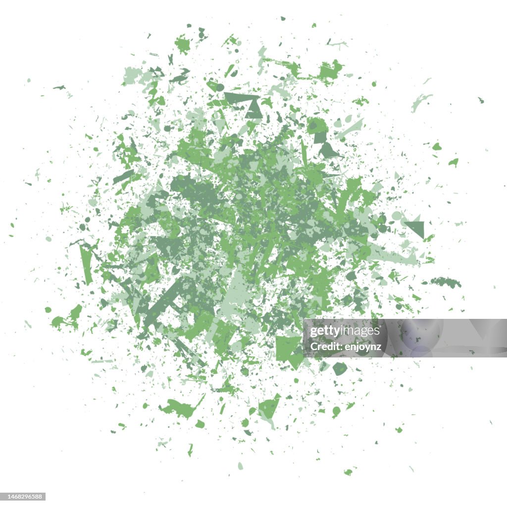 Explosion de confettis vecteurs verts