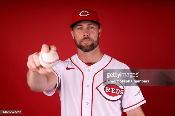 Hunter Strickland of the Cincinnati Reds poses for a portrait during photo day at Goodyear Ballpark on February 21, 2023 in Goodyear, Arizona.