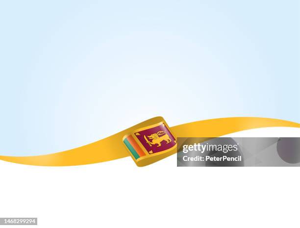 sri lanka flag ribbon. sri lankan flag long banner on background. template. space for copy. vector stock illustration - sri lankan flag stock illustrations