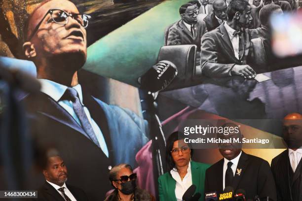 Civil rights attorney Ben Crump speaks during a press conference at the Malcolm X & Dr. Betty Shabazz Memorial and Educational Center on February 21,...