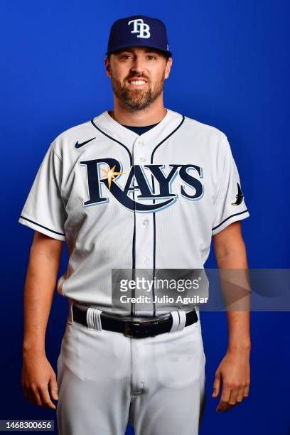 Heath Hembree of the Tampa Bay Rays poses during the 2023 Tampa Bay Rays Photo Day at ESPN Wide World of Sports Complex on February 19, 2023 in Lake...
