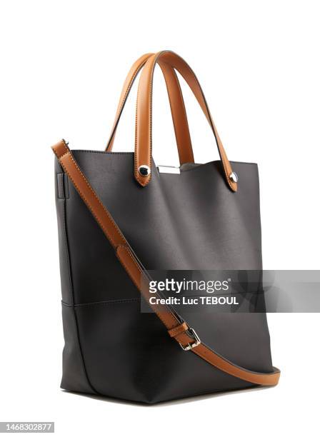 leather handbag - black handbag stock pictures, royalty-free photos & images