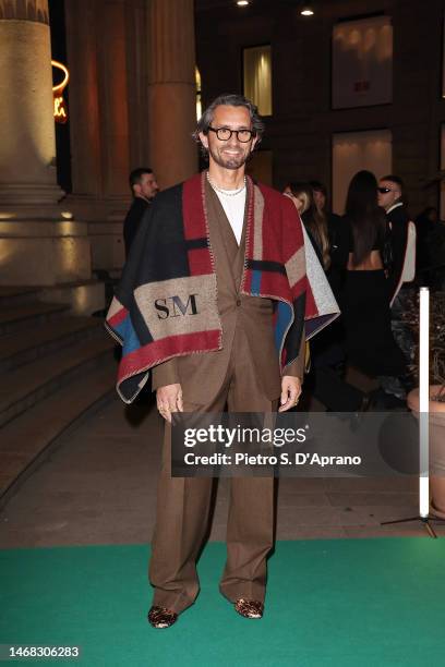 Simone Marchetti attends the Starbucks private dinner photocall during the Milan Fashion Week Womenswear Fall/Winter 2023/2024 on February 21, 2023...