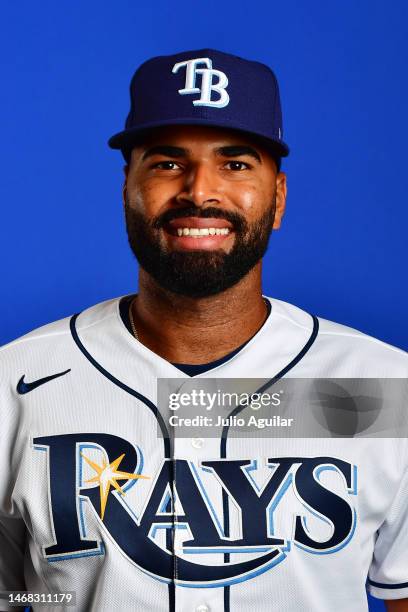 Hector Perez of the Tampa Bay Rays poses during the 2023 Tampa Bay Rays Photo Day at ESPN Wide World of Sports Complex on February 19, 2023 in Lake...