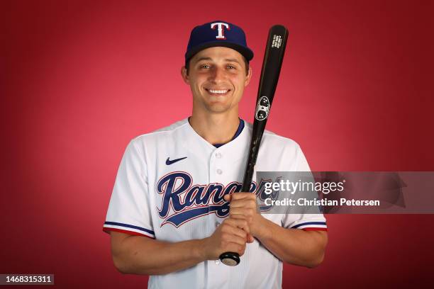 Corey Seager of the Texas Rangers poses for a portrait during media day at Surprise Stadium on February 21, 2023 in Surprise, Arizona.