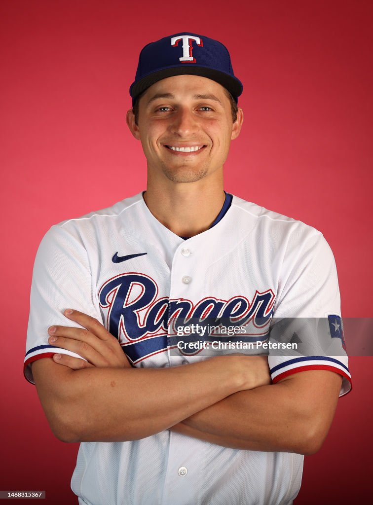 Corey Seager of the Texas Rangers poses for a portrait during media Corey Seager of the Texas Rangers poses for a portrait during media