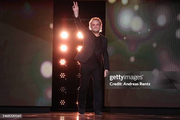 Singer and frontman Bono speaks on stage at the "The Fabelmans" premiere & Honorary Golden Bear and homage for Steven Spielberg during the 73rd...