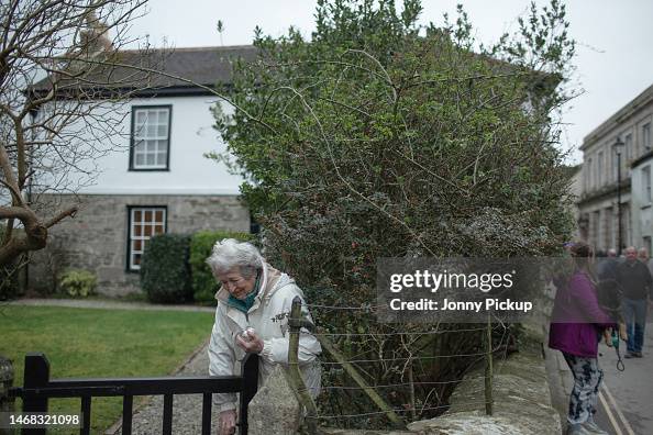 A resident during the Cornish Hurling on February 21, 2023 in St