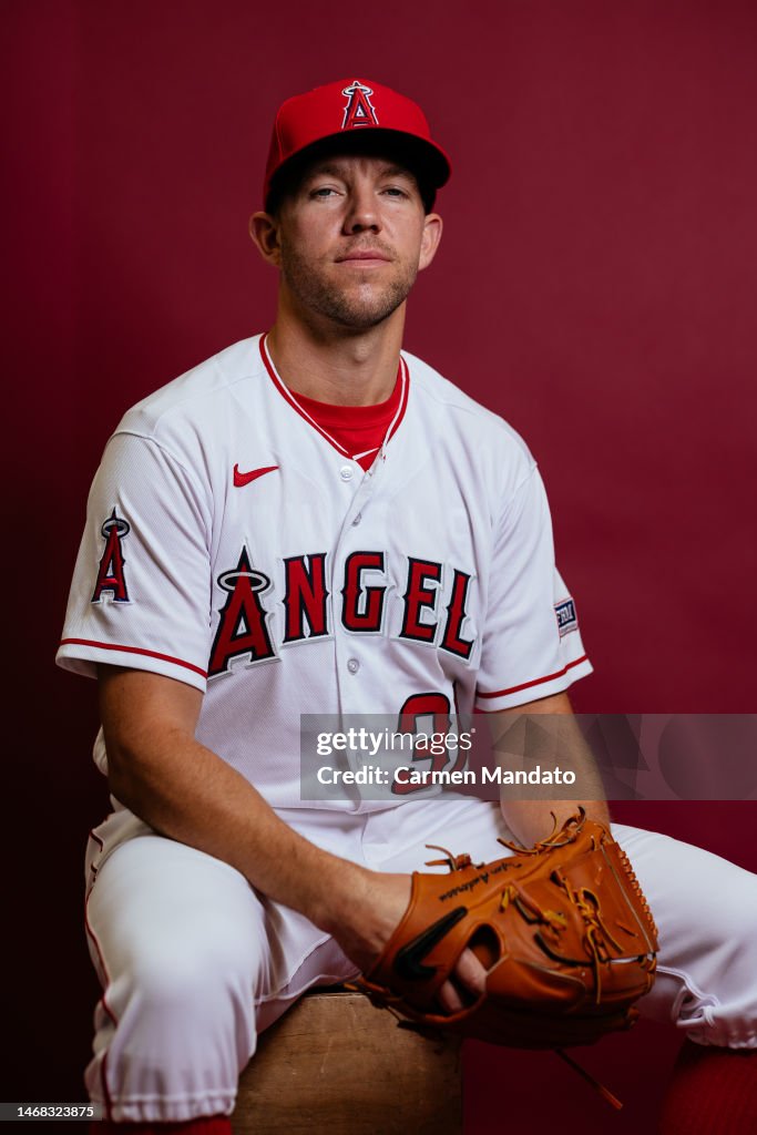 Tyler Anderson Sample Tyler Anderson of the Los Angeles Angels poses during Photo Day at ...