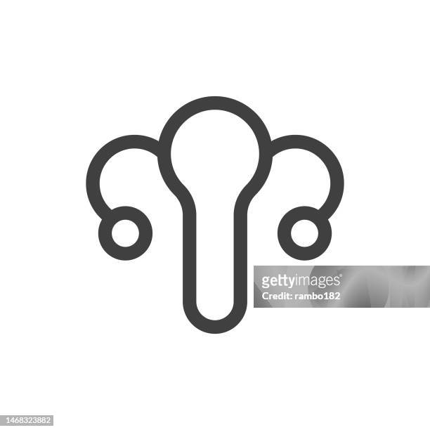 ovaries line vector icon on white background. editable stroke. pixel perfect. for mobile and web. outline vector graphics. - menopause stock illustrations
