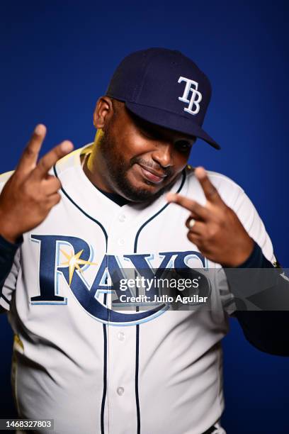 Rodney Linares of the Tampa Bay Rays poses during the 2023 Tampa Bay Rays Photo Day at ESPN Wide World of Sports Complex on February 19, 2023 in Lake...