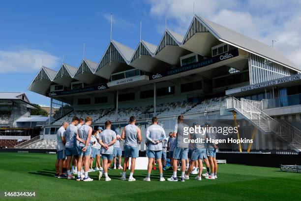 During an England Test squad training session at Basin Reserve on February 22, 2023 in Wellington, New Zealand.