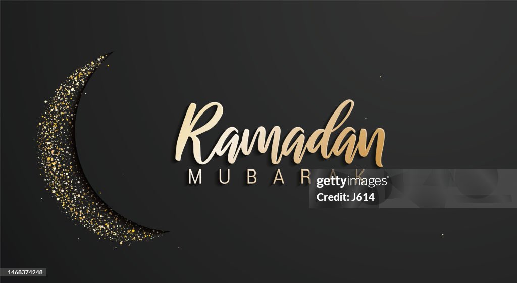 Einfacher Glitzer Ramadan Mond