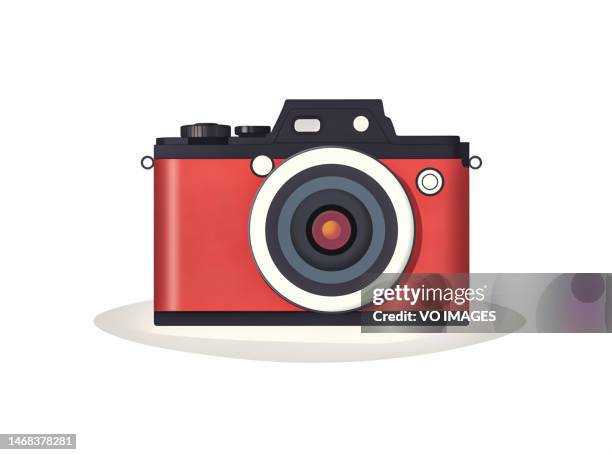 photo camera flat icon illustration. retro camera flat icon vector image. - front camera icon stock pictures, royalty-free photos & images