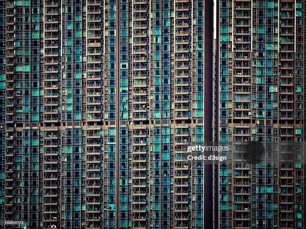 Windows of high rise constructed buildings