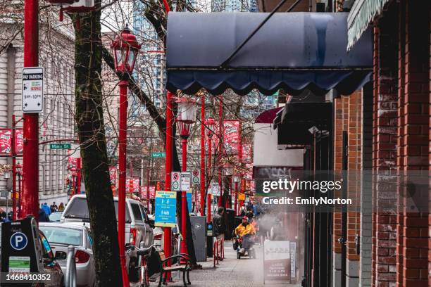 chinatown vancouver street life - chinatown stock pictures, royalty-free photos & images