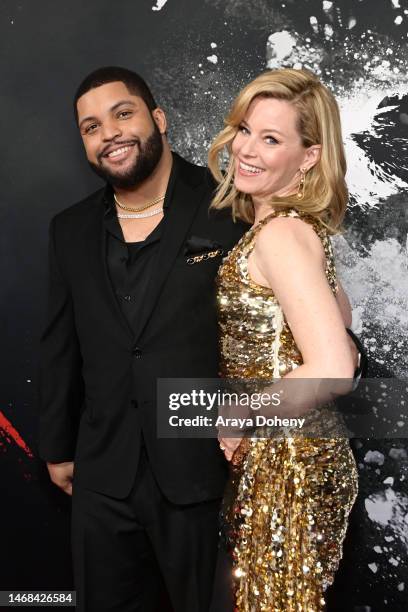 Shea Jackson Jr. And Elizabeth Banks attend the Los Angeles premiere of Universal Pictures' "Cocaine Bear" at Regal LA Live on February 21, 2023 in...