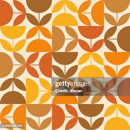 Modern geometric flower pattern. Retro Scandinavian style. Modern geometric flower pattern. Retro Scandinavian style.