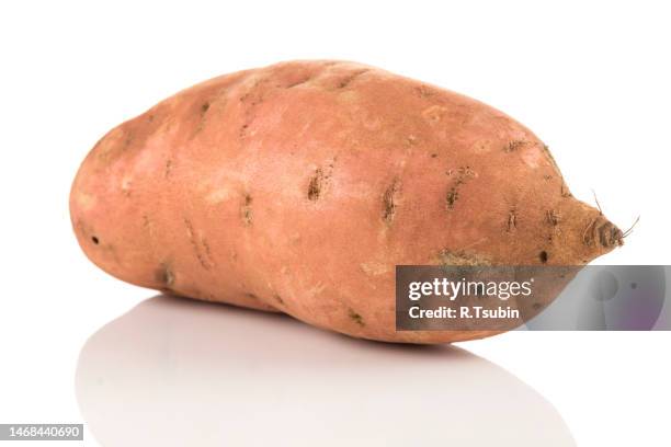 sweet potato batata on the white background isolated - zoete aardappel stockfoto's en -beelden