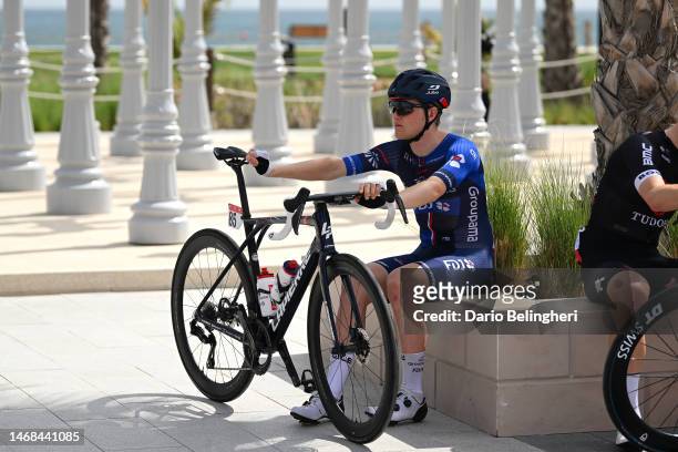 Michael Storer of Australia and Team Groupama – FDJ prior to the 5th UAE Tour 2023, Stage 3 a 185km stage from Umbrella Beach Al Fujairah to Jebel...