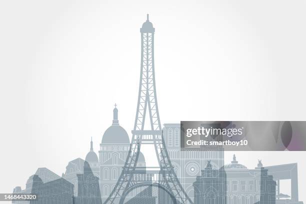paris skyline - opera house icon stock illustrations