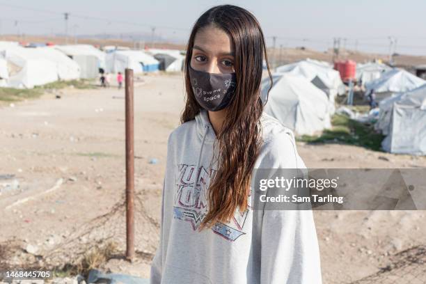 British-born Shamima Begum from Bethnal Green in London, who joined Islamic State in Syria aged 15 in 2015, is photographed at Roj Camp, where she is...