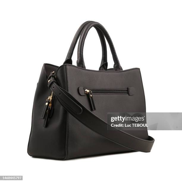 leather handbag - black handbag stock pictures, royalty-free photos & images