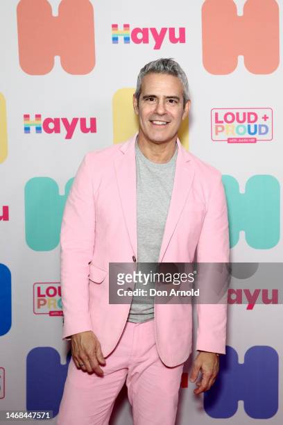 Andy Cohen arrives at the world premiere of "Loud + Proud" with Justin Hill on February 22, 2023 in Sydney, Australia.