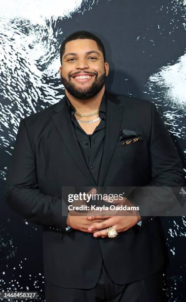 Shea Jackson Jr. Attends the Los Angeles premiere of Universal Pictures' "Cocaine Bear" at Regal LA Live on February 21, 2023 in Los Angeles,...