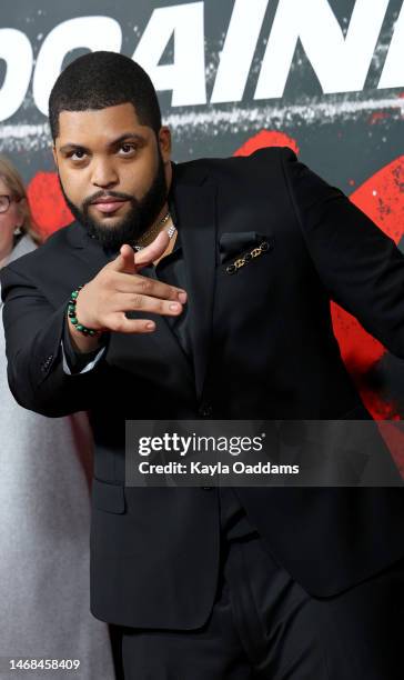 Shea Jackson Jr. Attends the Los Angeles premiere of Universal Pictures' "Cocaine Bear" at Regal LA Live on February 21, 2023 in Los Angeles,...