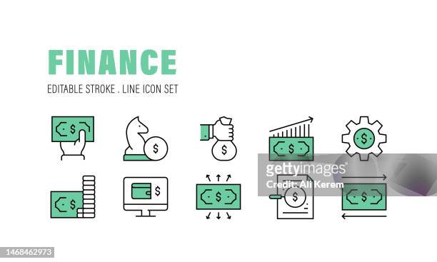ilustraciones, imágenes clip art, dibujos animados e iconos de stock de finanzas, pago, estrategia de inversión, gastos, contabilidad, iconos de financiación colectiva - cash flow