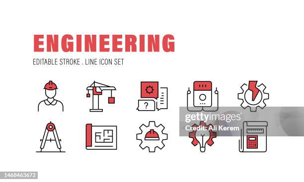 engineering, engineer, it engineering, planning, measurement icons. - black computer engineer stock illustrations