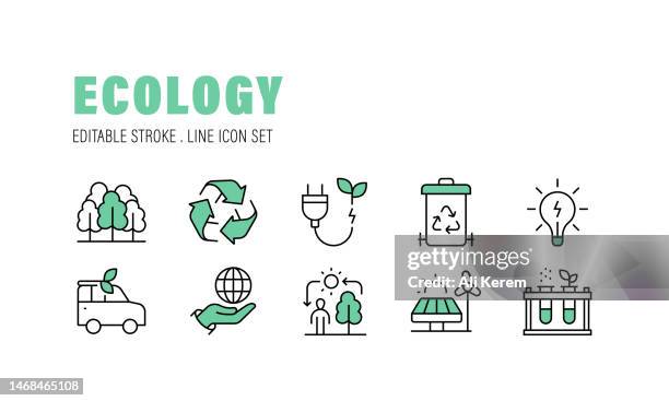 ilustraciones, imágenes clip art, dibujos animados e iconos de stock de ecología, reciclable, ecofuel, energía verde, iconos del ecosistema - desertificación