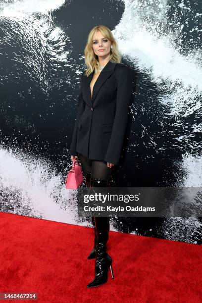 Samara Weaving attends the Los Angeles premiere of Universal Pictures' "Cocaine Bear" at Regal LA Live on February 21, 2023 in Los Angeles,...
