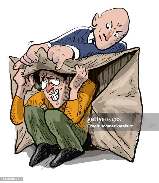 guilty voter hiding behind the envelope - guilty funny stock illustrations